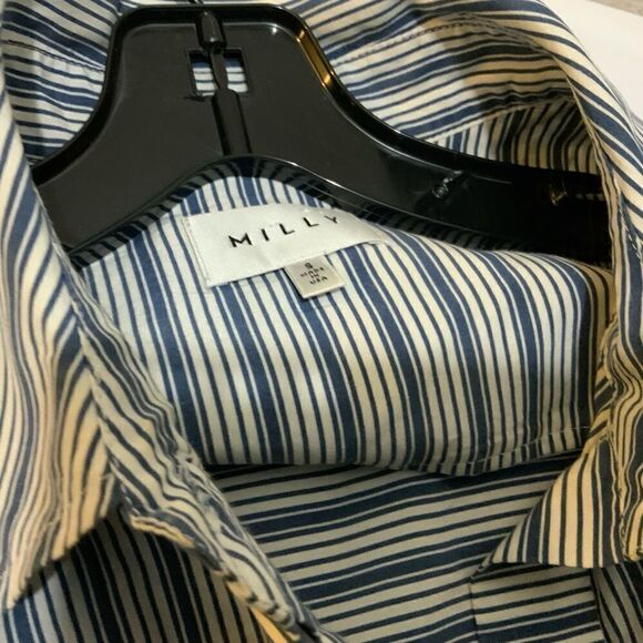 Milly Striped Linen Charlie Romper open back size Small H6 - Picture 11 of 15